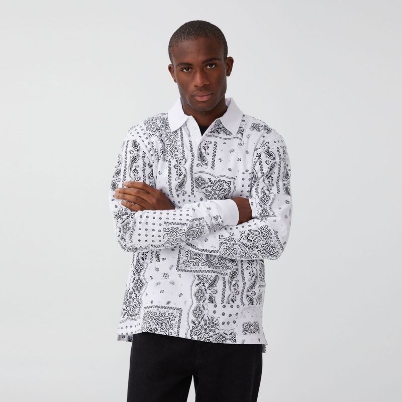 COTTON ON - Polera Manga Larga Cuello Piqué Algodón Hombre Cotton On