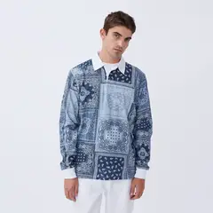 COTTON ON - Polera Manga Larga Cuello Piqué Algodón Hombre