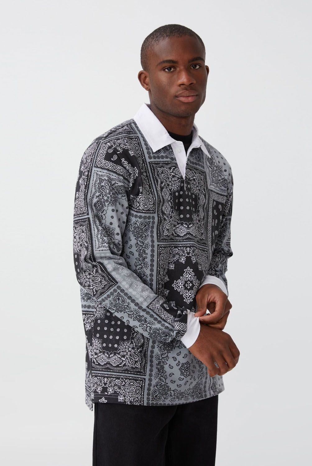 COTTON ON - Polera Manga Larga Cuello Piqué Algodón Hombre Cotton On