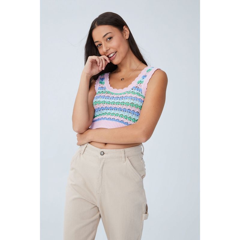 COTTON ON - Cotton On Crop Top Crochet Mujer