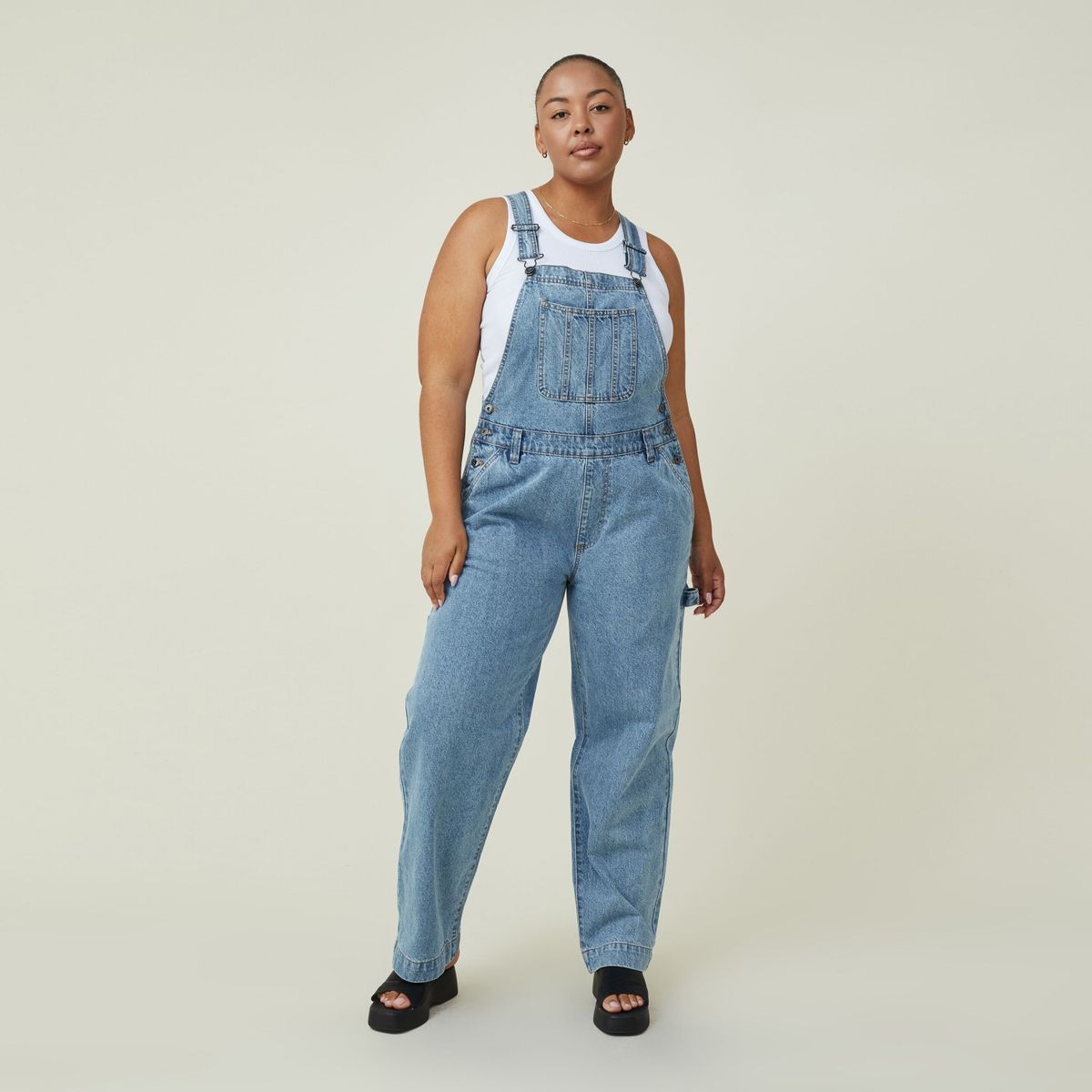 COTTON ON - Cotton On Jardinera Denim Curve Mujer