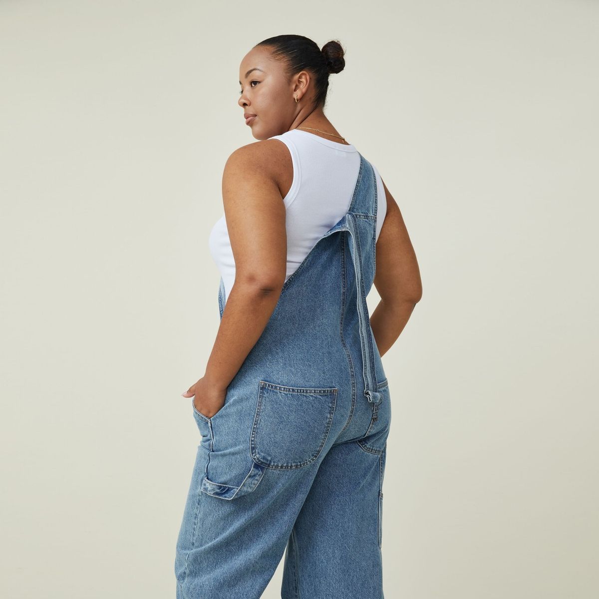 COTTON ON - Cotton On Jardinera Denim Curve Mujer