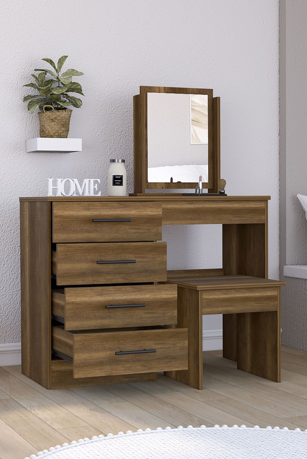 TUHOME - Mueble Tocador Kaia Caramelo/Wengue Tuhome