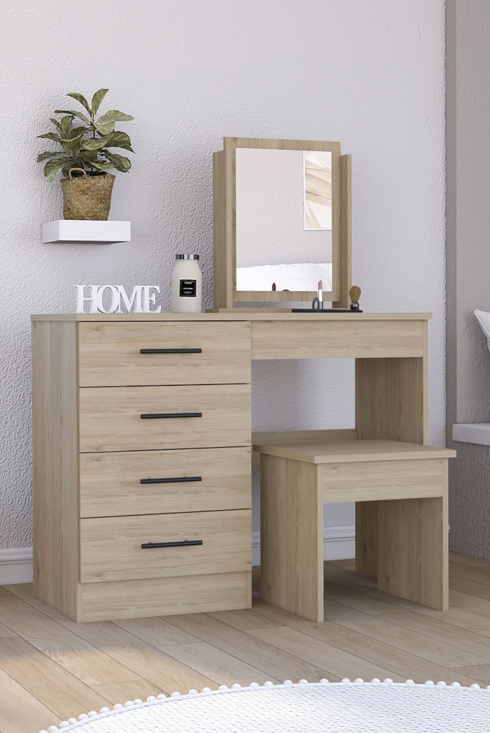 TUHOME - Mueble Tocador Kaia Rovere/Blanco Tuhome