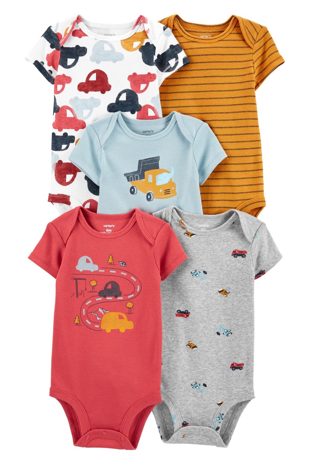 CARTER'S - Bodies Algodón Manga Corta Pack 5 Unidades Bebé Niño Carter's