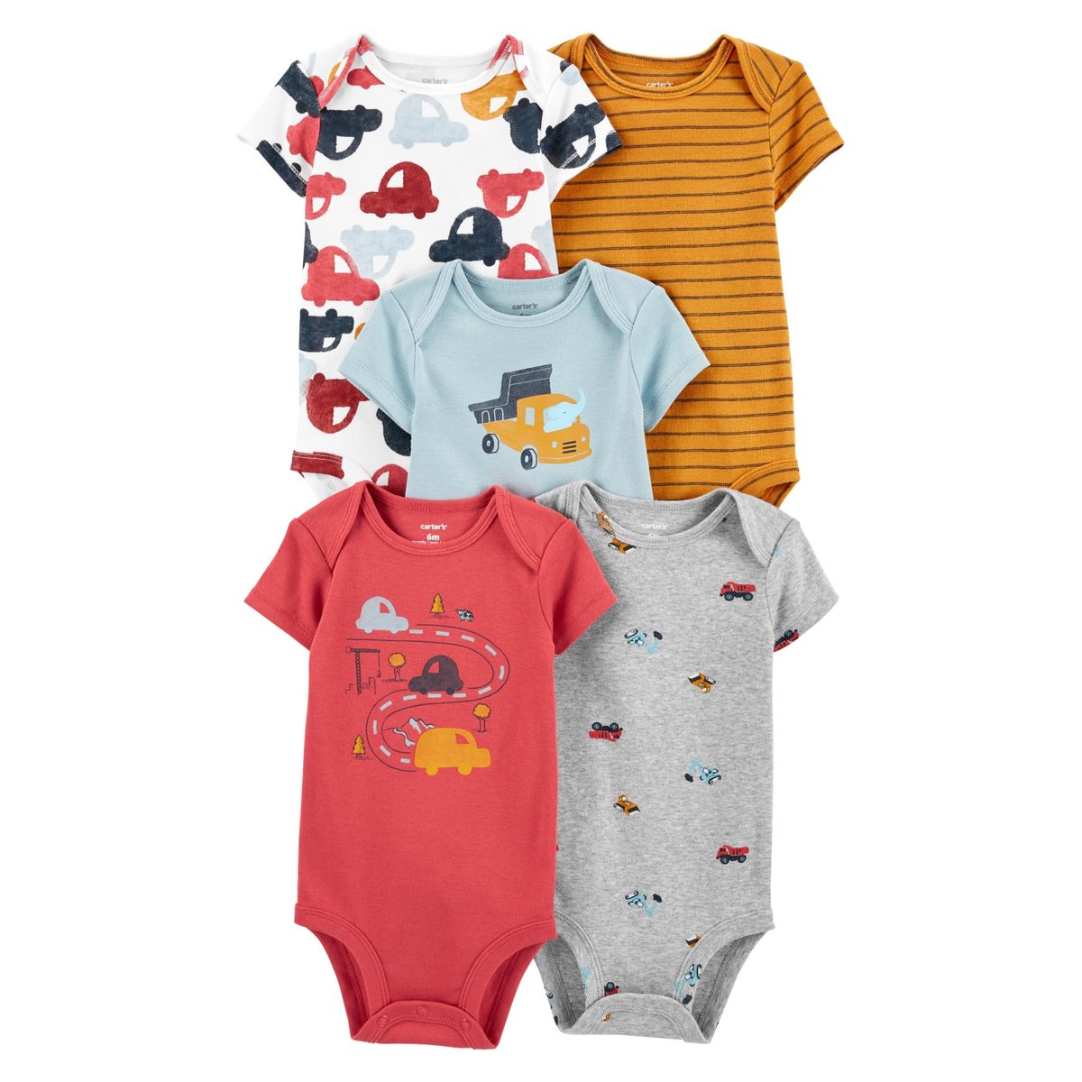 CARTER'S - Bodies Algodón Manga Corta Pack 5 Unidades Bebé Niño Carter's