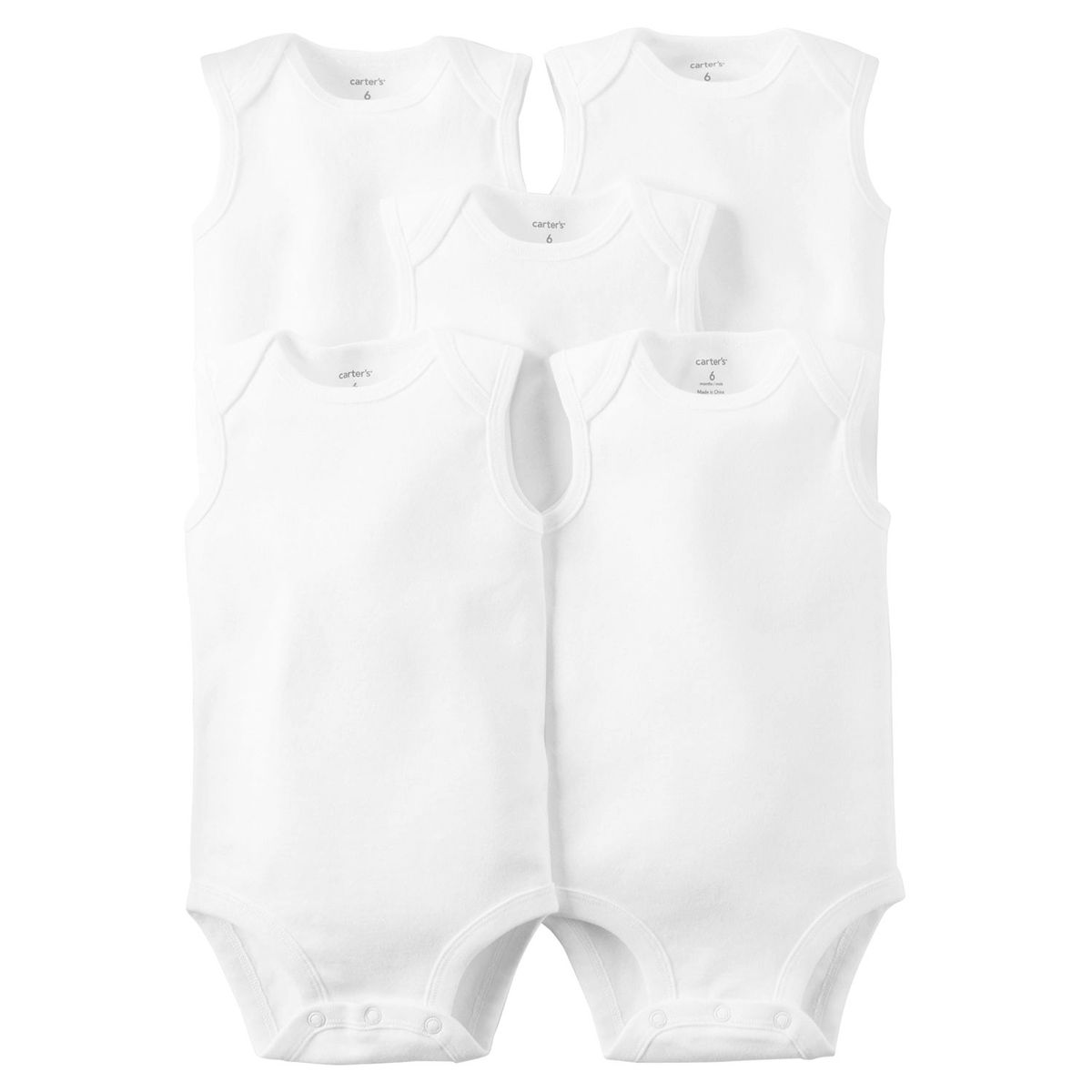 CARTER'S - Bodys Básicos Algodón Manga Corta Pack 5 Unidades Unisex Bebé Carter's