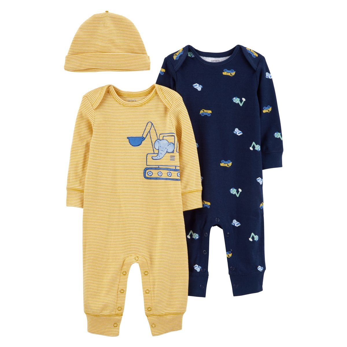 CARTER'S - Conjunto 3 Piezas 2 Enteritos y Gorro Bebé Niño Carter's