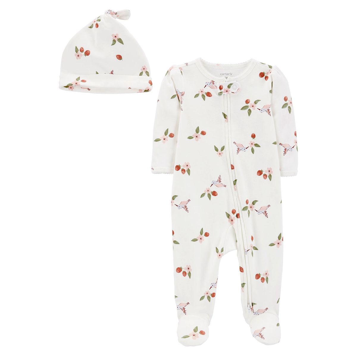 CARTER&#x27;S - Conjunto 2 Piezas Pijama Algodón Doble Cierre Y Gorro Bebé Niña Carter&#x27;s