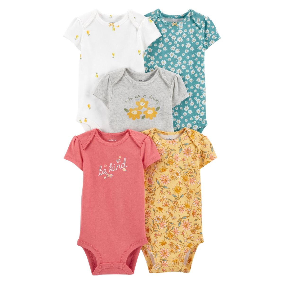 CARTER'S - Bodies Algodón Pack 5 Unidades Bebé Niña Carter's