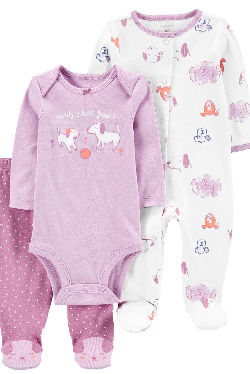 CARTER'S - Conjunto 3 Piezas Pijama. Body Y Patitas Bebé Niña Carter's