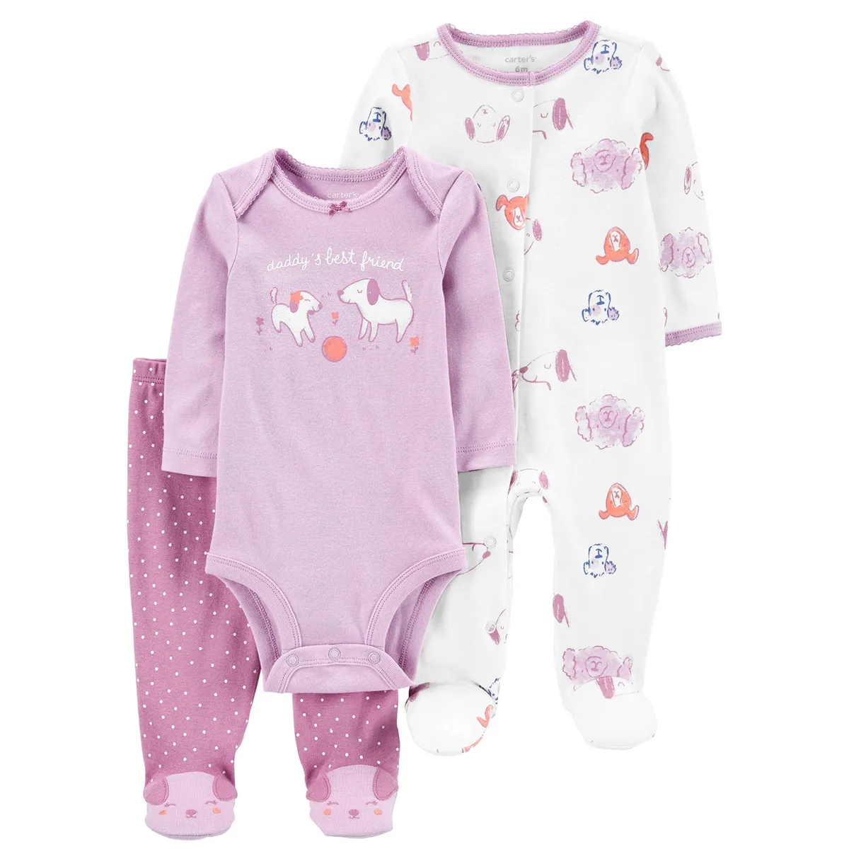 CARTER'S - Conjunto 3 Piezas Pijama. Body Y Patitas Bebé Niña Carter's