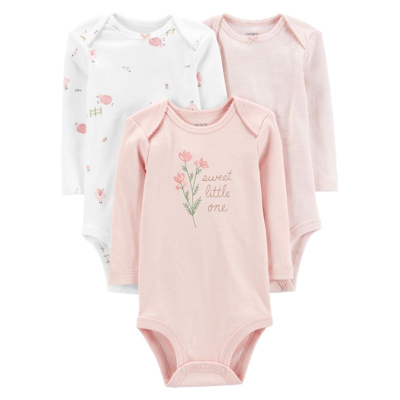 CARTER'S - Body Algodón Pack 3 Unidades Bebé Niña Carter's