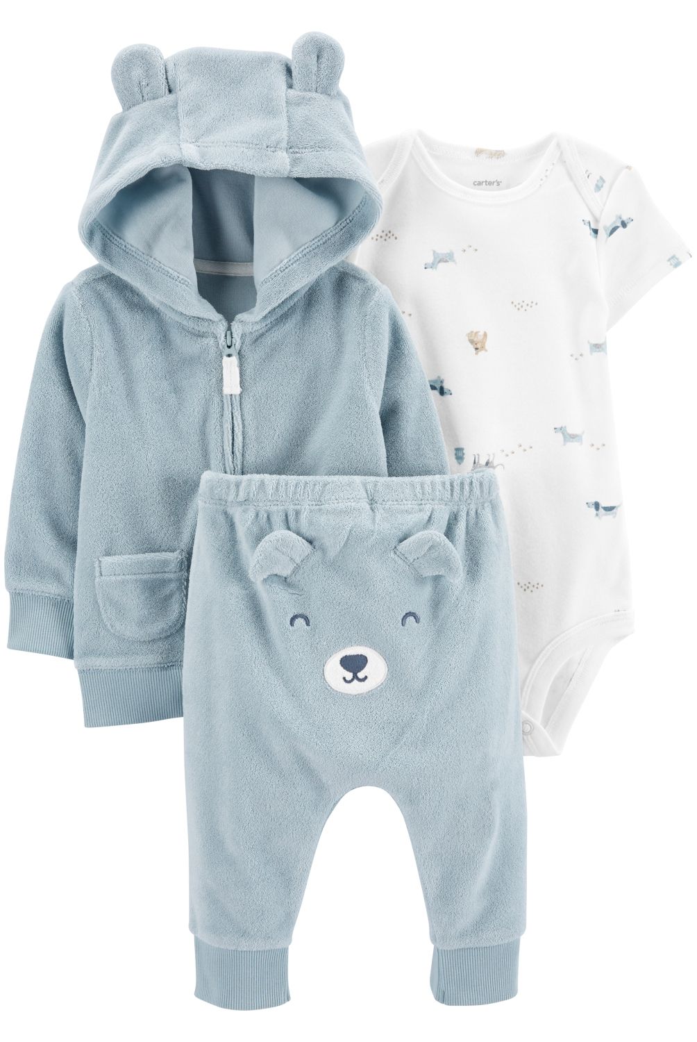 CARTER'S - Conjunto 3 Piezas Polerón, Pantalón Y Body Bebé Niño Carter's