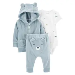 CARTER'S - Conjunto 3 Piezas Polerón, Pantalón Y Body Bebé Niño