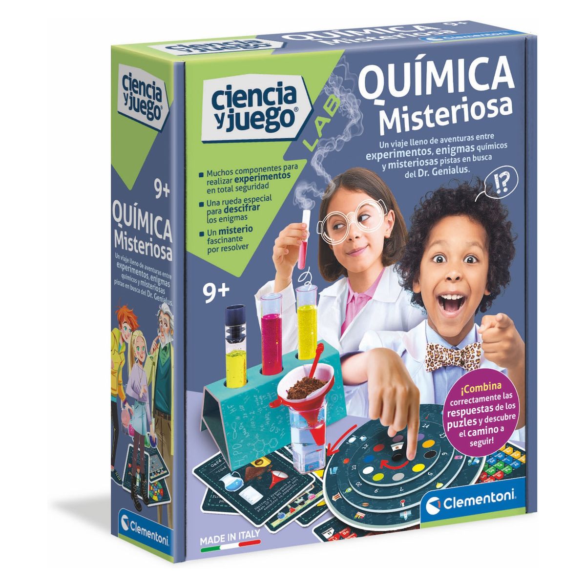 CLEMENTONI - Clementoni Juego De Ciencias Para Niños Ciencia Laboratorio Quimica Misteri