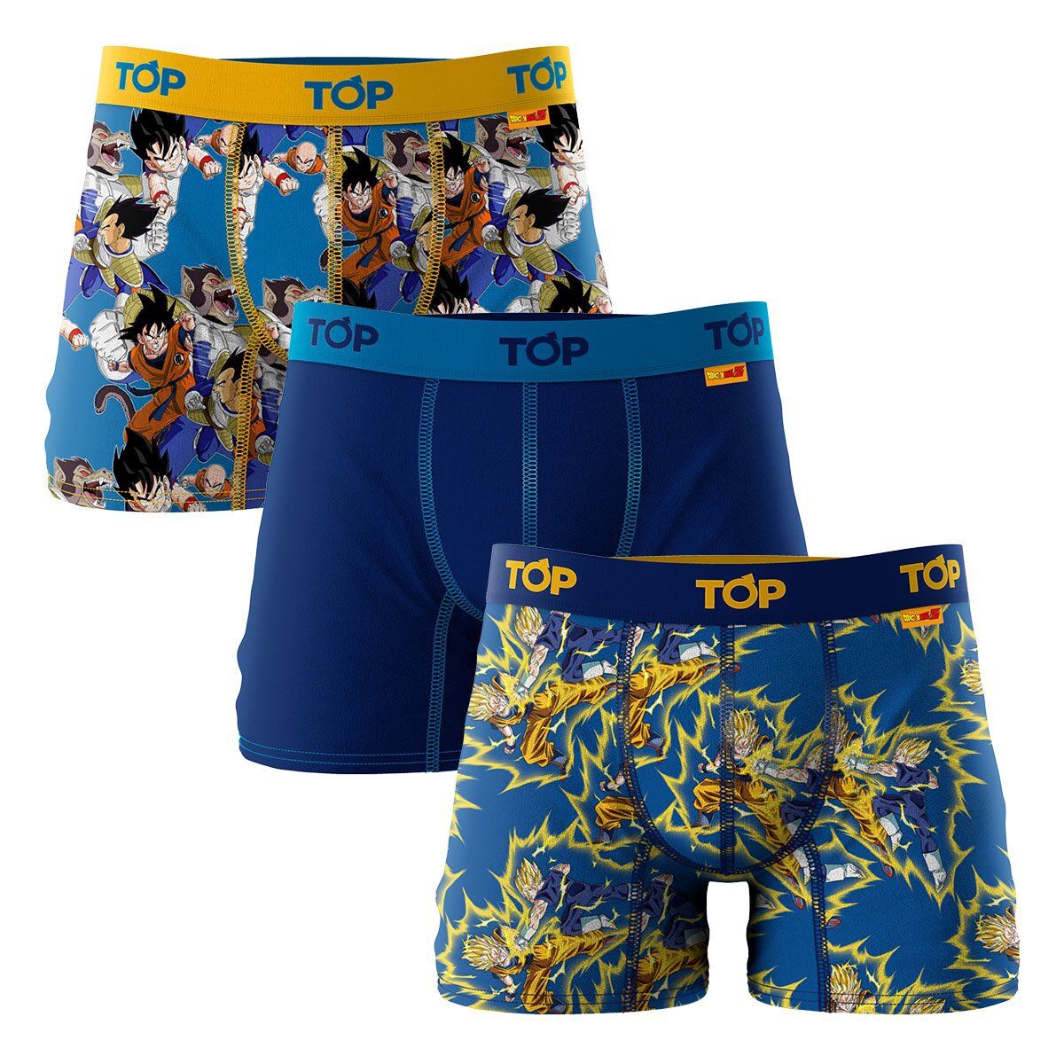 TOP - Pack 3 Bóxer Medio Dbz Top Goku Vs Vegeta