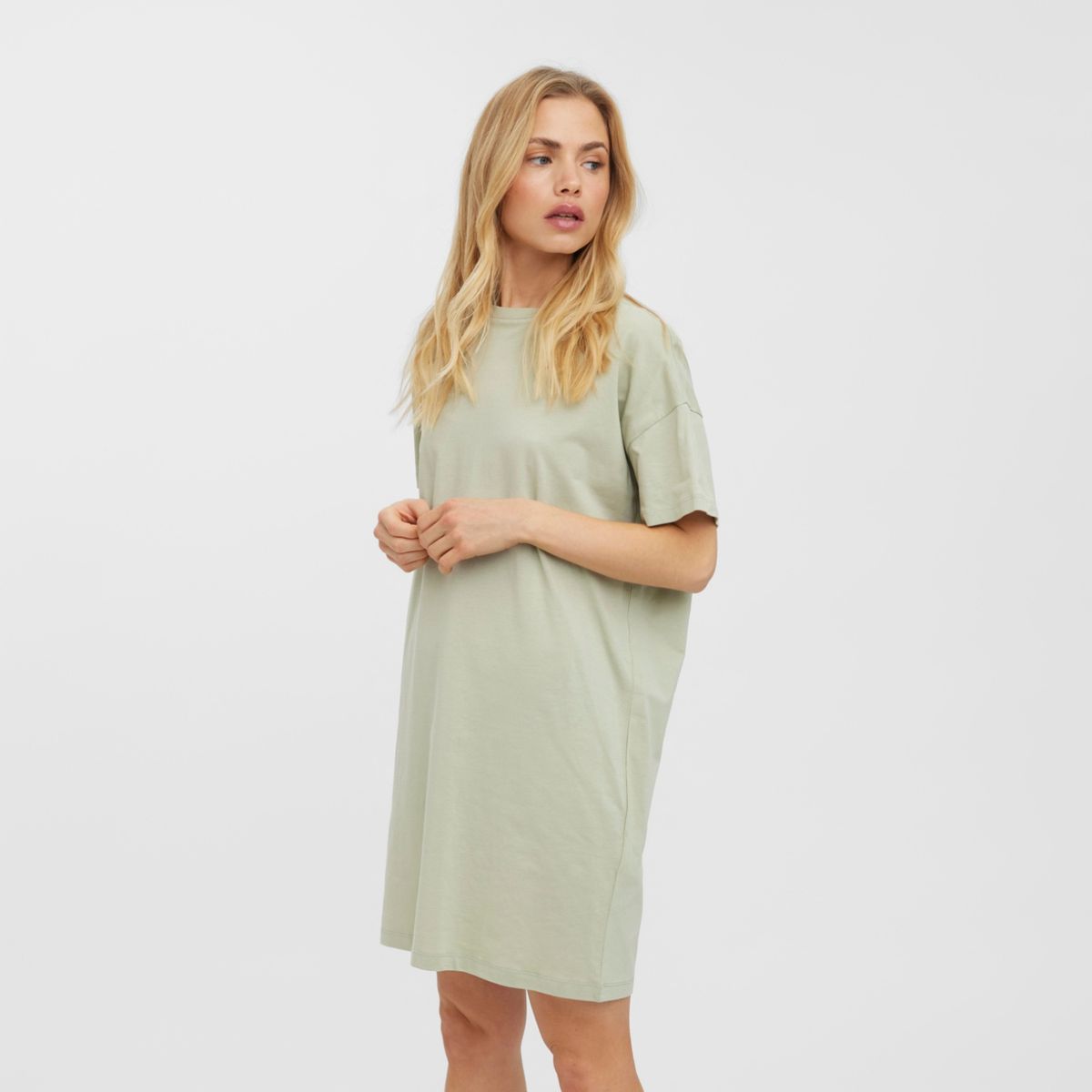 VERO MODA - Vero Moda Vestido Tipo Polera Manga Corta Algodón Mujer