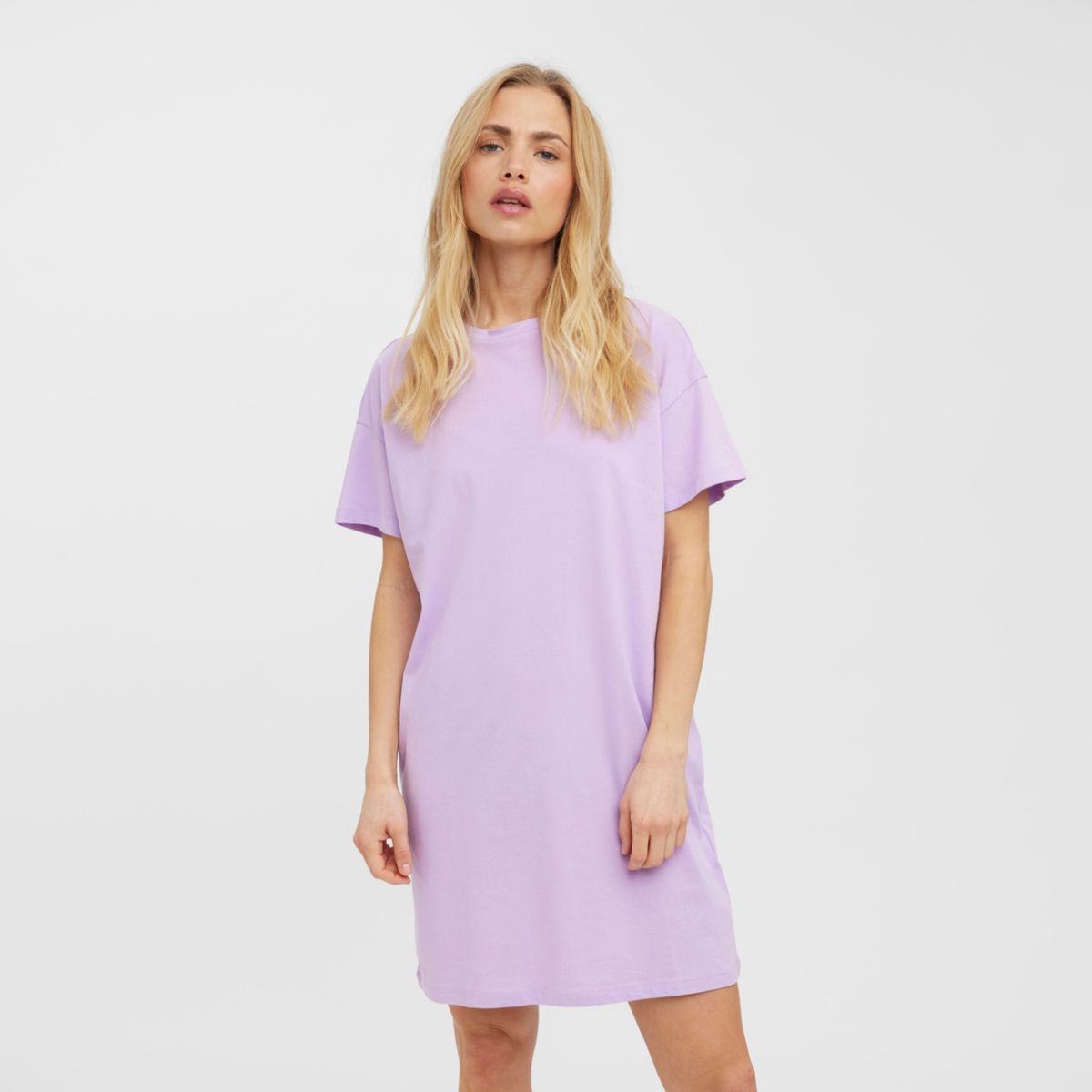 VERO MODA - Vero Moda Vestido Tipo Polera Manga Corta Algodón Mujer