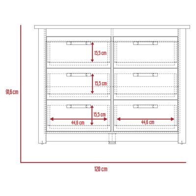 Imagen 2 del producto Cómoda bi color 6 cajones