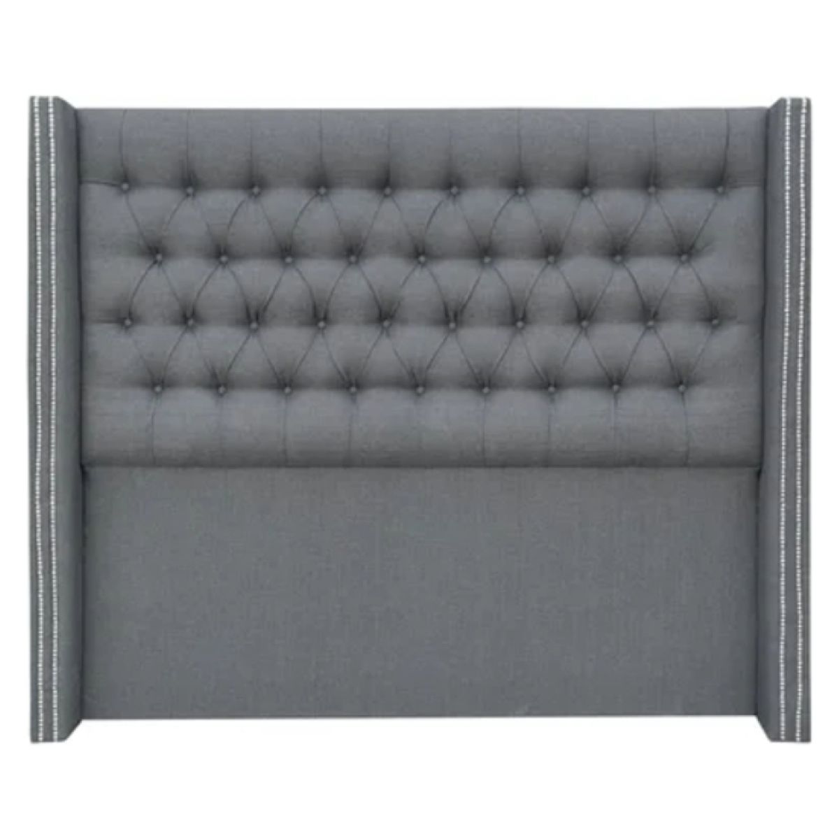 VINTAGE MOBEL - Respaldo Capitone Bolzen Lino Gris Claro 2 Plazas