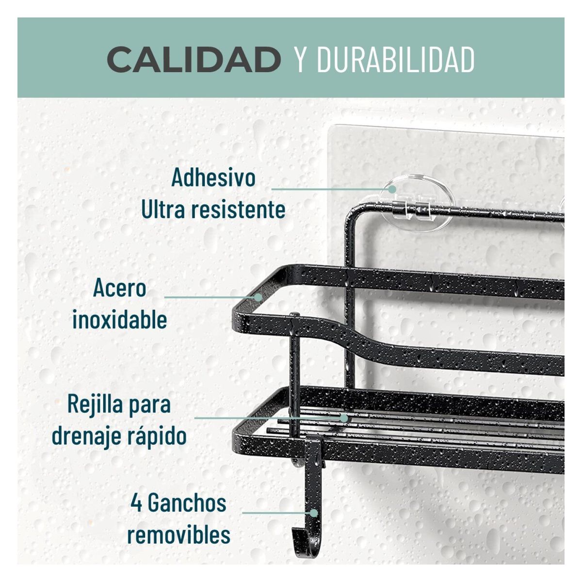 CASATUA - Organizador de Ducha Repisa Baño Set 2 Inoxidable