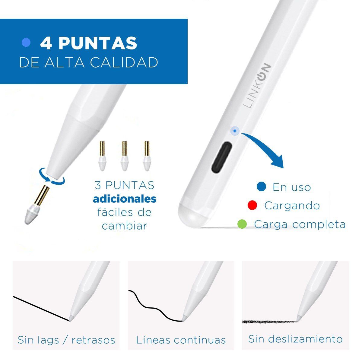 LINKON - Lapiz Pencil Tactil Linkon Stylus para Apple Ipad