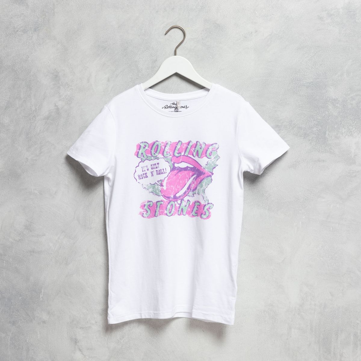 ONLY KIDS - Polera Manga Corta Rolling Stones Algodón Niña Only Kids