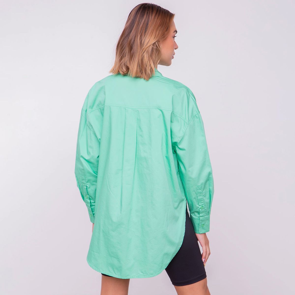 ONLY - Only Blusa Algodón Lisa Manga Larga Mujer