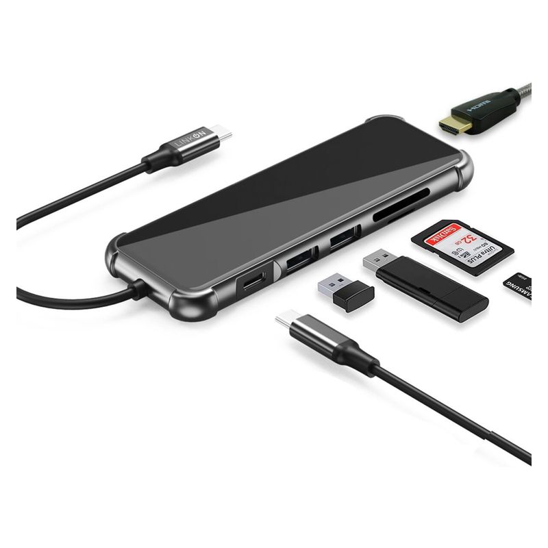 LINKON - Hub Adaptador Usb C 6 en 1 Linkon Mac Macbook Wind