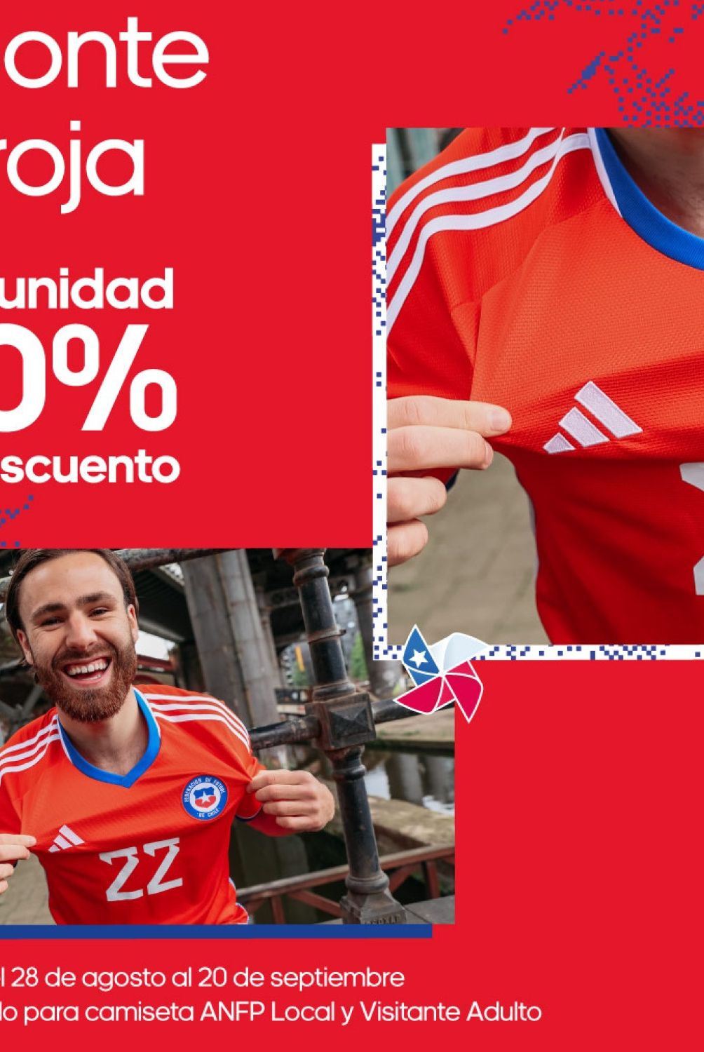 ADIDAS - Camiseta De Fútbol Selección Chilena Visita Hombre Adidas