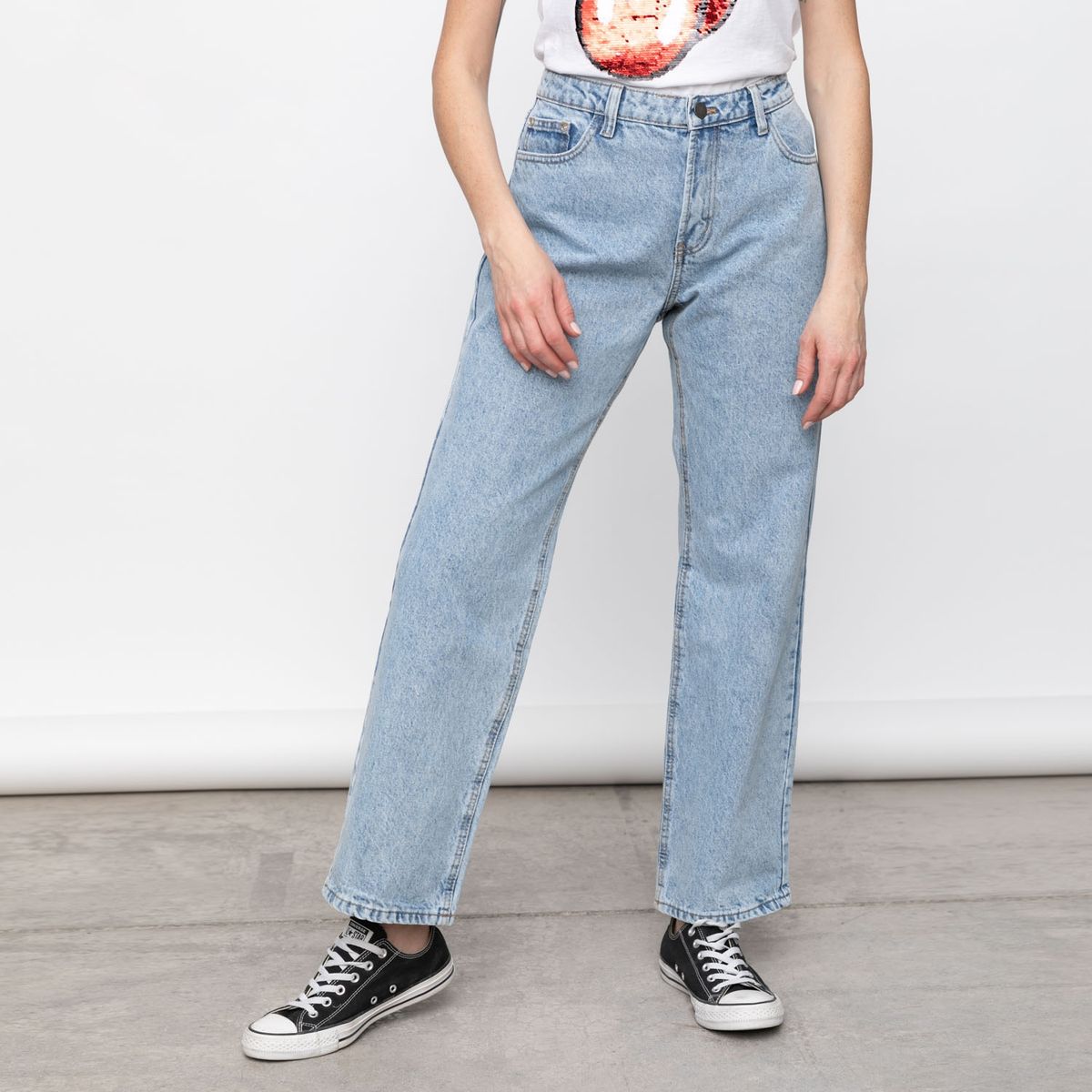 ONLY - Jeans Algodón Wide Leg Tiro Alto Mujer Only