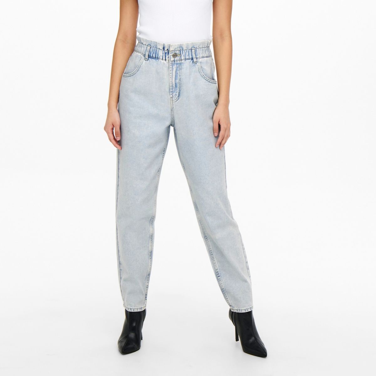 ONLY - Jeans Straight Tiro Alto Algodón Mujer Only