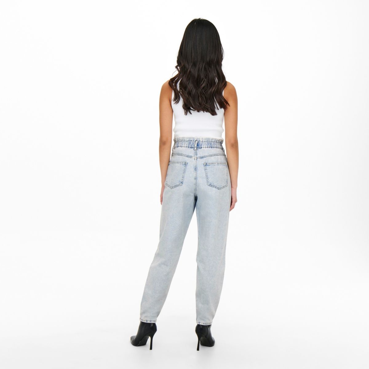 ONLY - Jeans Straight Tiro Alto Algodón Mujer Only