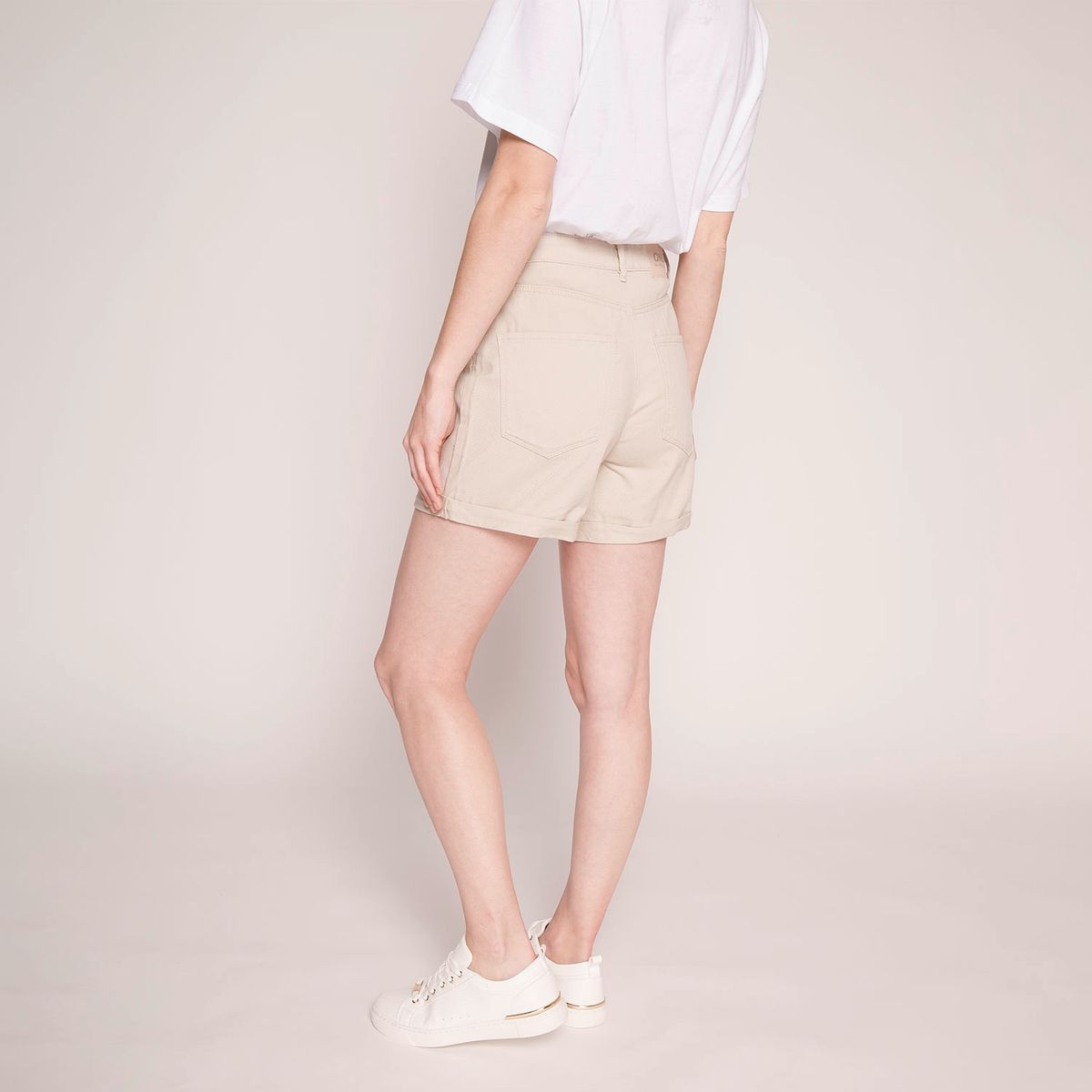 ONLY - Short Tiro Alto Algodón Mujer Only