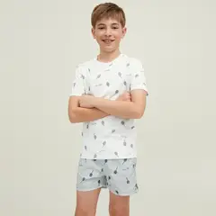 JACK&JONES JUNIOR - Polera Manga Corta Estampada Algodón Niño