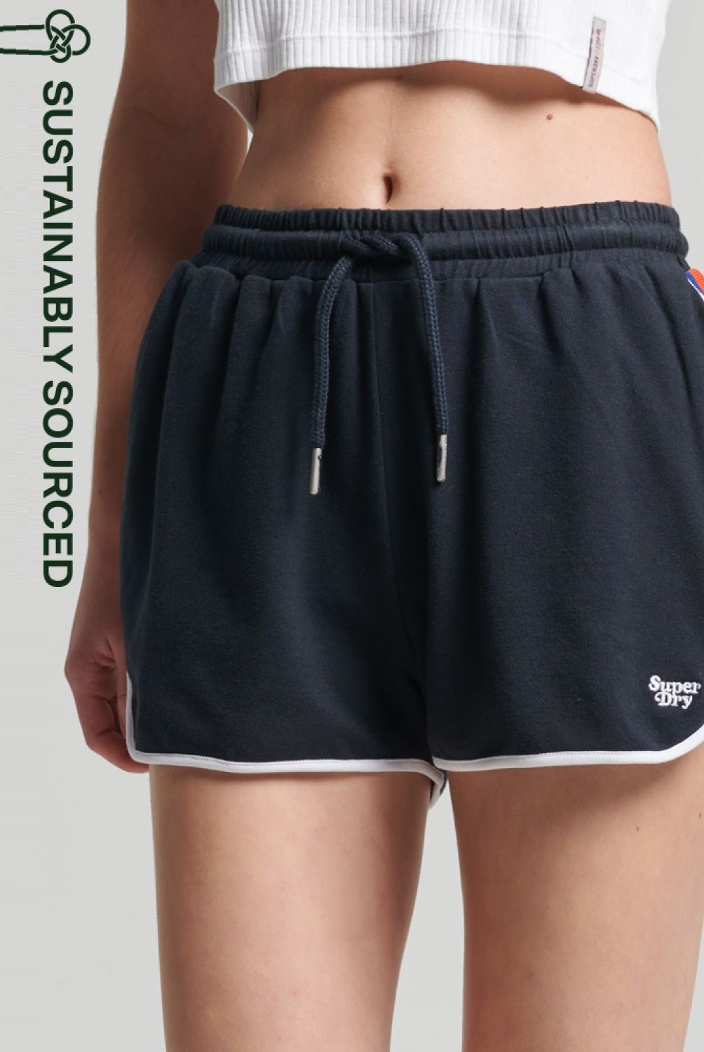SUPERDRY - Superdry Short Cortos De Algodón Orgánico Con Logotipo Vintage Logo Stripe Racer Mujer