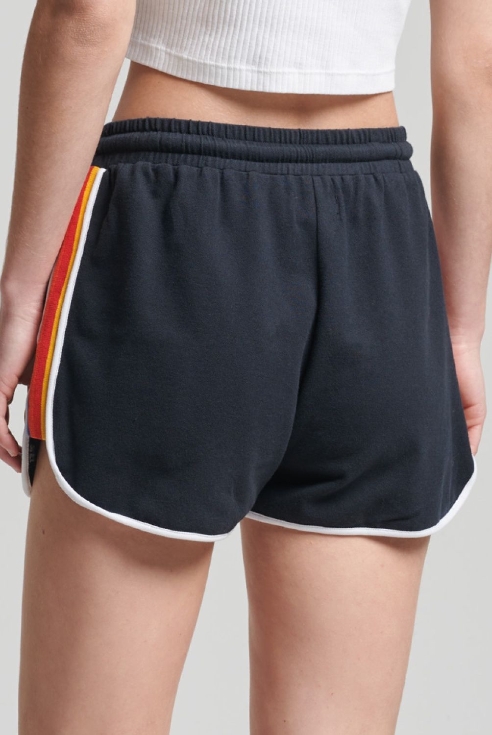 SUPERDRY - Superdry Short Cortos De Algodón Orgánico Con Logotipo Vintage Logo Stripe Racer Mujer