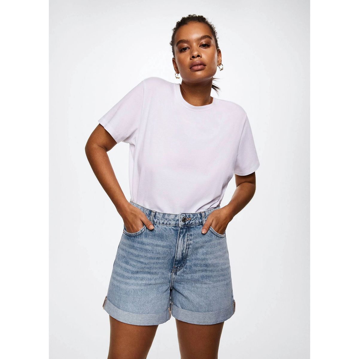 MANGO - Mango Short Vaquero Mom-Fit Mujer