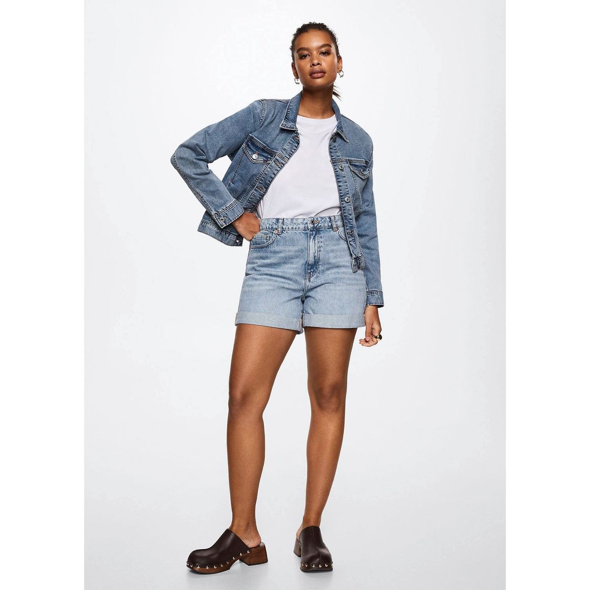 MANGO - Mango Short Vaquero Mom-Fit Mujer