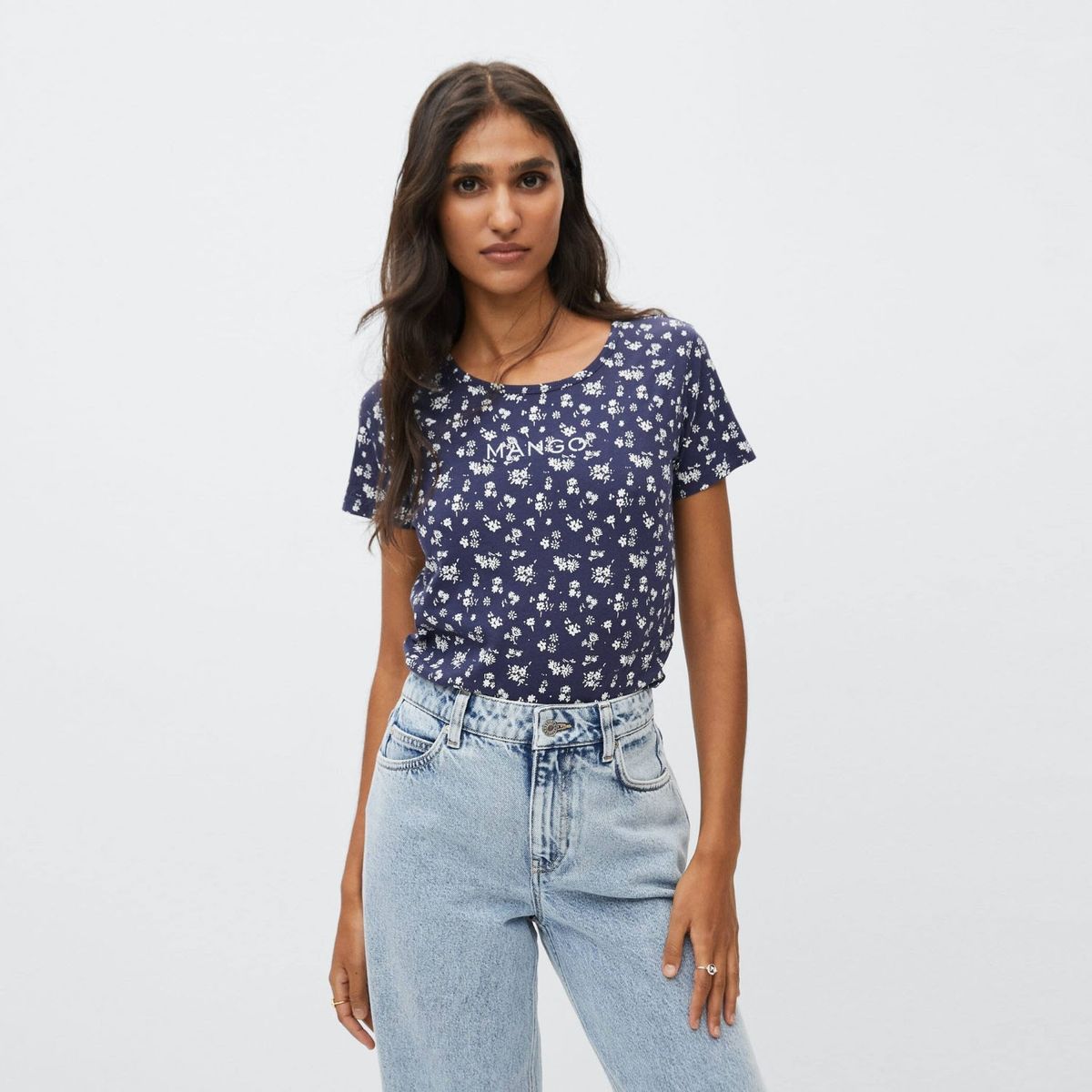 MANGO - Polera Estampada Logo Bordado Mangofi-H Mujer Mango