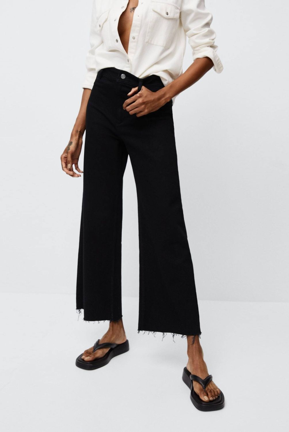 MANGO - Jeans Culotte Catherin Tiro Alto Mujer Mango