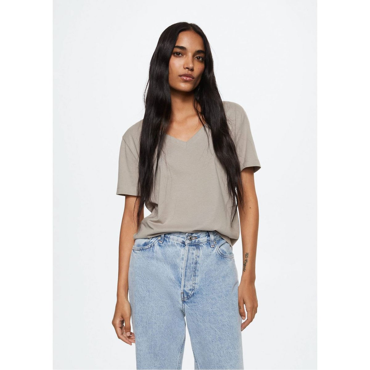MANGO - Polera Básica Algodón Chalapi Mujer Mango