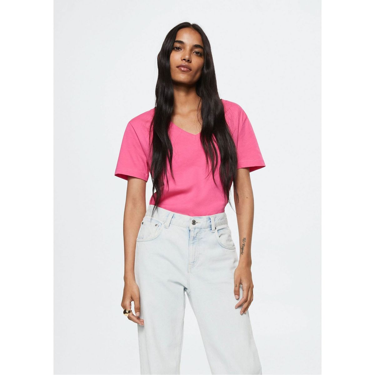 MANGO - Polera Básica Algodón Chalapi Mujer Mango