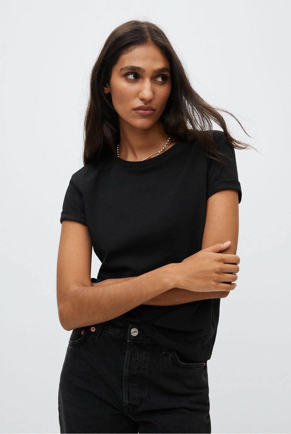 MANGO - Polera 100% Algodón  Chalaca Mujer Mango