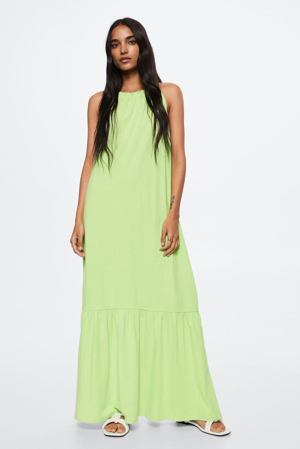 MANGO - Mango Vestido Maxi Volantes Javier Mujer