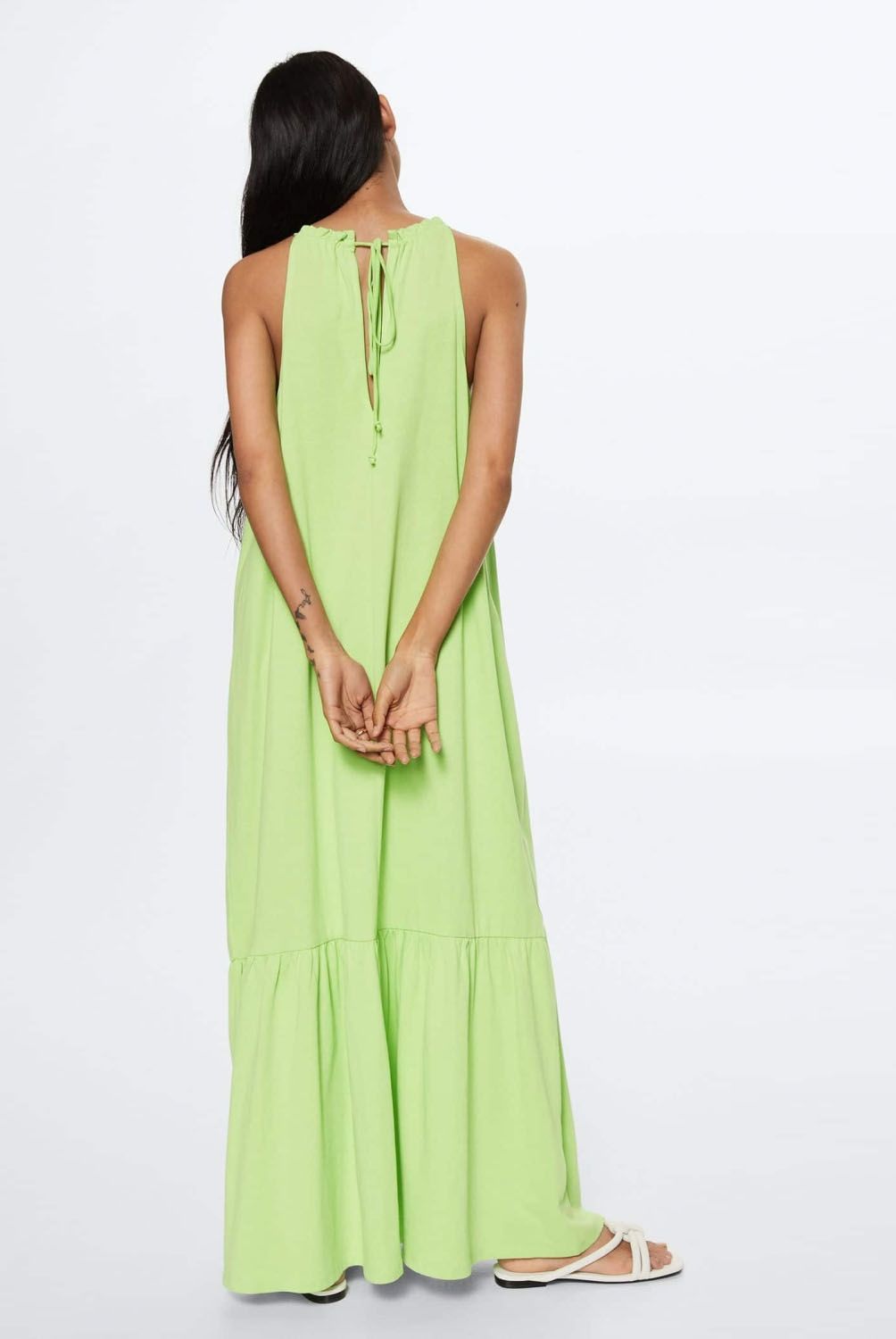 MANGO - Mango Vestido Maxi Volantes Javier Mujer