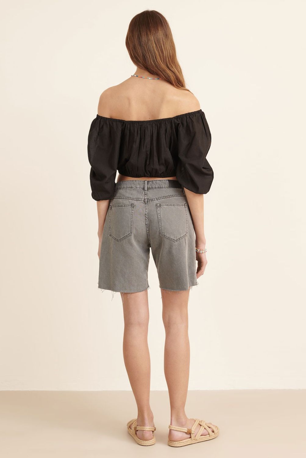 BROWNIE - Brownie Blusa Algodón Mangas Aglobadas Mujer