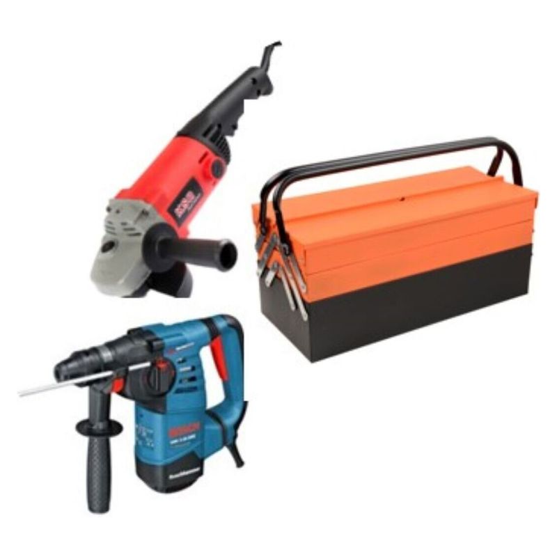 KOXIS - Kit Esmeril  Rotomartillo Caja Metalica 85 Herrami