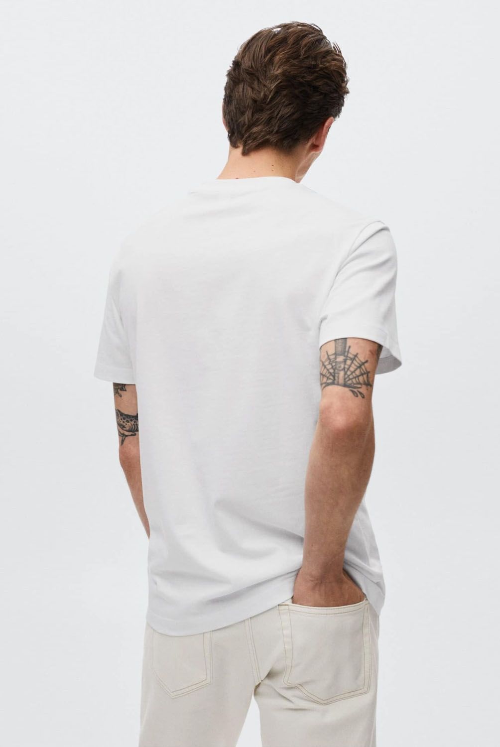 MANGO MAN - Mango Man Mango Polera Algodón Logo Bolsillo Hombre